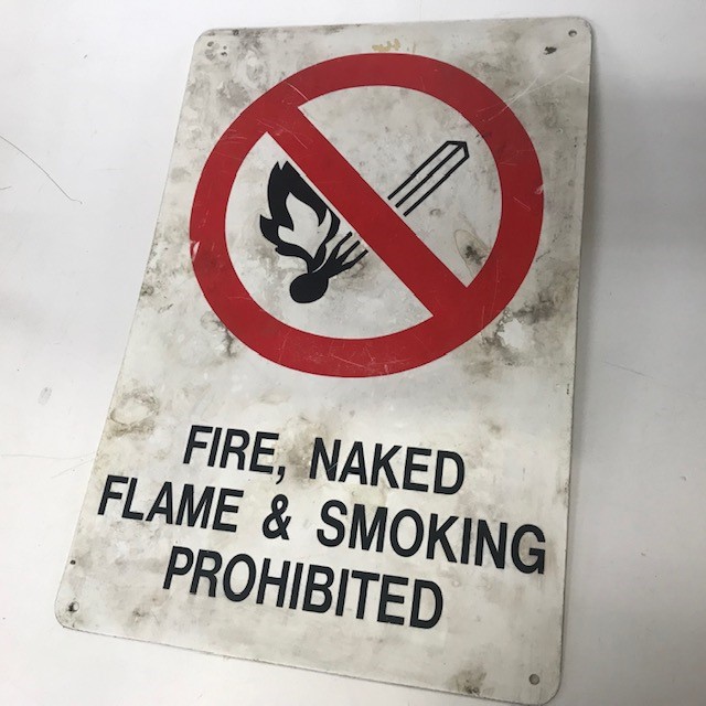 SIGN, Safety - Fire, Naked Flame & Smoking Prohibited 30 x 46cm